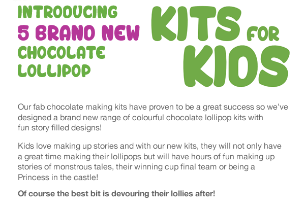 Introducing 5 Brand new Chocolate Lollipop Kits