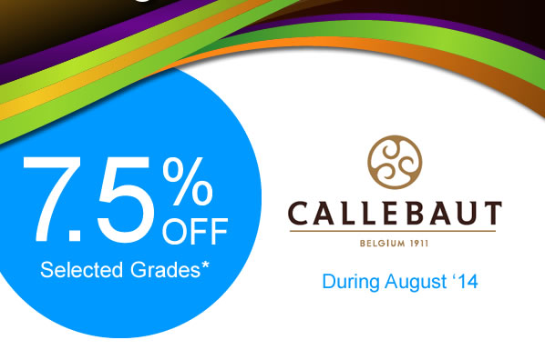 We are pleased to announce that Callebaut are offering a 7.5% discount on orders placed and delivered between 1st and 31st August on the core grades listed below: