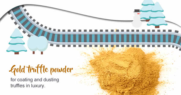 Gold truffle powder – for coating and dusting truffles in luxury. 