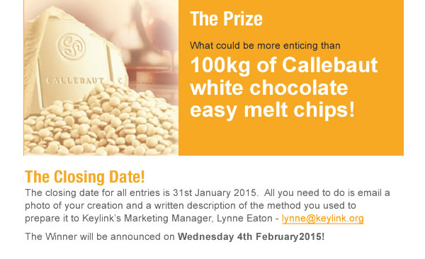 100kg of Callebaut white chocolate easy melt chips! 