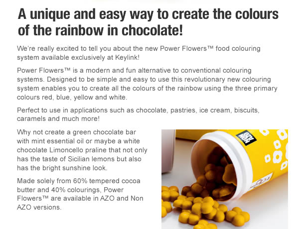 A unique and easy way to create the colours of the rainbow in chocolate!
