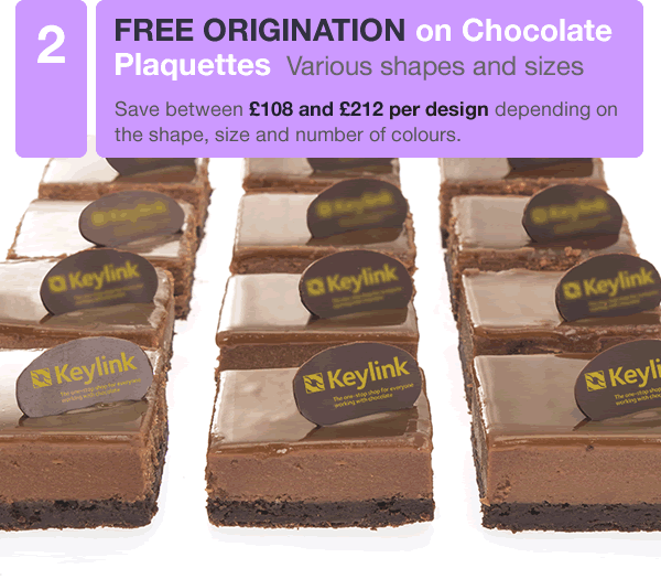 2. FREE ORIGINATION on Chocolate Plaquettes  Various shapes and sizes 
