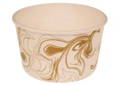 Gelato Cup; 200cc; Gold Swirl Design