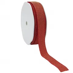 Texture Sparkle Ribbon; Red with Gold Sparkle