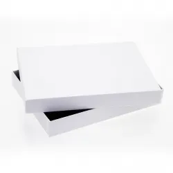 24 Choc Board Box & Lid; White - Textured