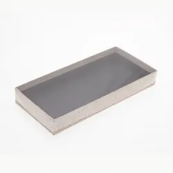 18 Choc Board Box & Clear Lid; Cocoa Shell Paper