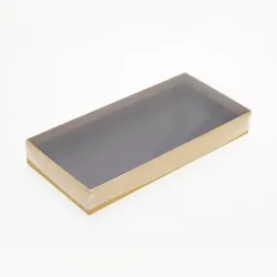 18 Choc Board Box & Clear Lid; Classic Gold