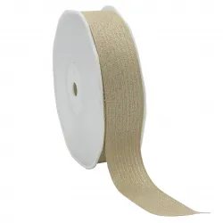 Textured Lurex Ribbon; Kraft with Silver Lurex