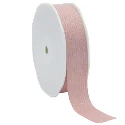 Textured Lurex Ribbon; Pink with Silver Lurex