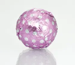 Pink with Silver Dots Aluminium Foil Square for 30mm Choc