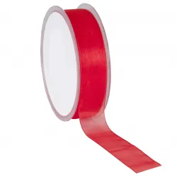 Organza Woven Edge Ribbon; Bright Red