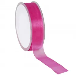 Organza Woven Edge Ribbon; Fuchsia Pink
