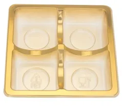 Gold PET Square Inserts for 4 Chocolates
