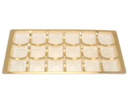 Gold PET Rectangle Inserts for 18 Chocolates