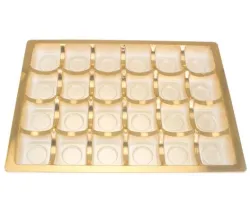 Gold PET Rectangle Inserts for 24 Chocolates