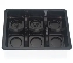 Black PET Rectangle Inserts for 6 Chocolates
