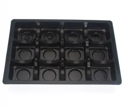 Black PET Rectangle Inserts for 12 Chocolates