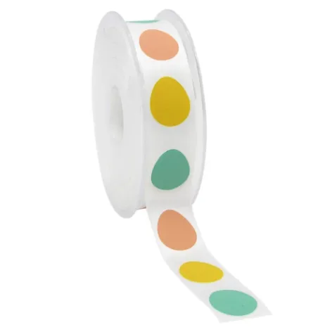 Easter Eggs white satin ribbon | Keylink | Keylink Limited